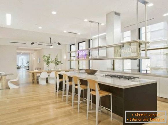 Kuhinja design v penthouse Jay Lo