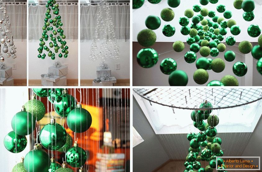 Dekoracija božične drevesice z božičnimi kroglicami