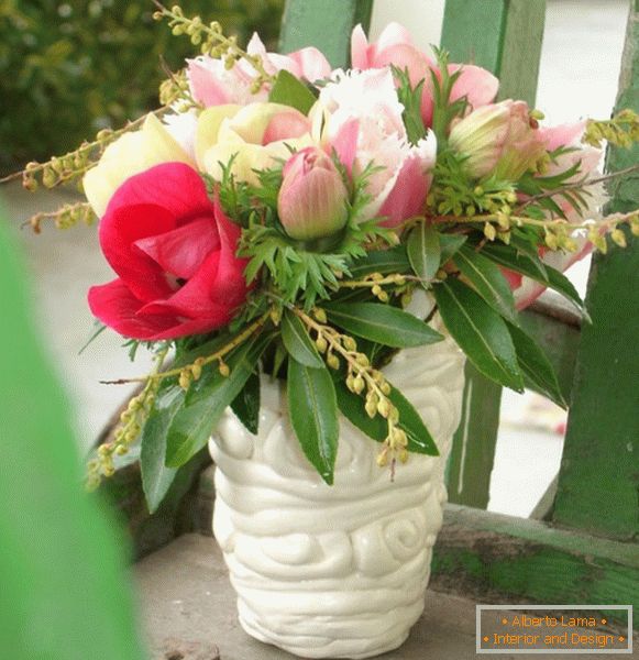 Bouquet rožnate in rdeče rože