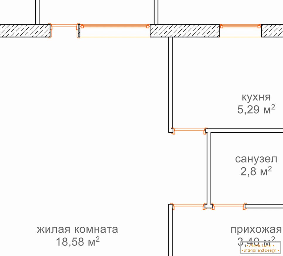 Apartma načrt 30 kvadratnih metrov