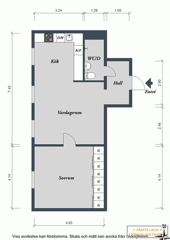 Načrt majhnega stanovanja na Švedskem
