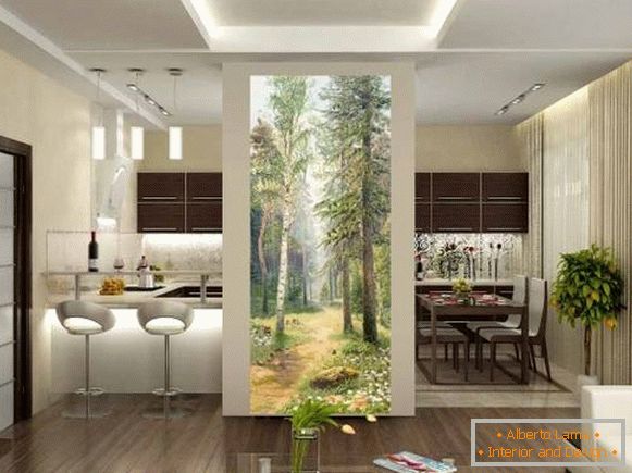 Lepe stene v notranjosti kuhinje - gozd, narava