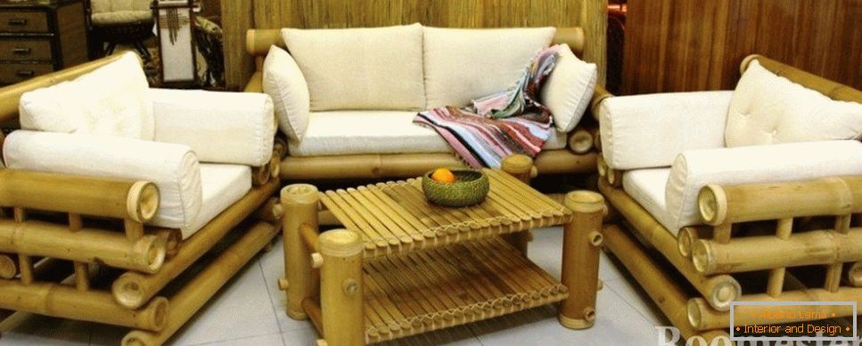 Bambusovo pohištvo z vzglavniki