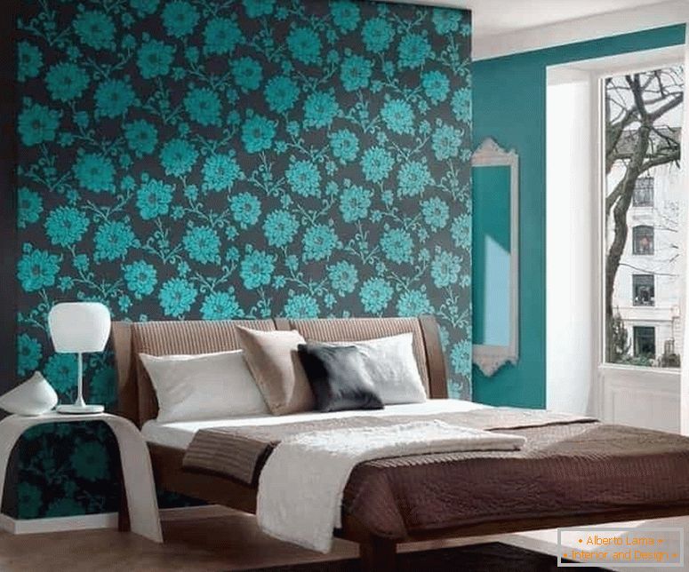 Turquoise spalnica z garderobo