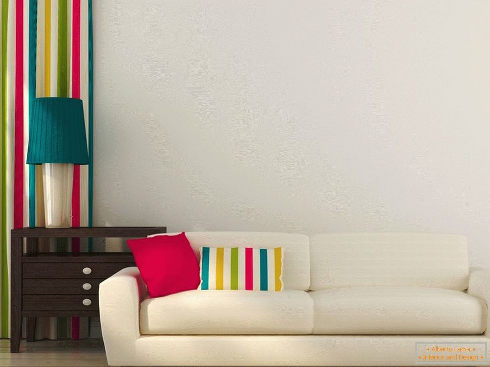 Posamezni barvni dekor predmeti lahko spremenijo dolgočasno notranjost