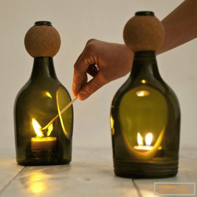 Svetlobne sveče iz steklenic