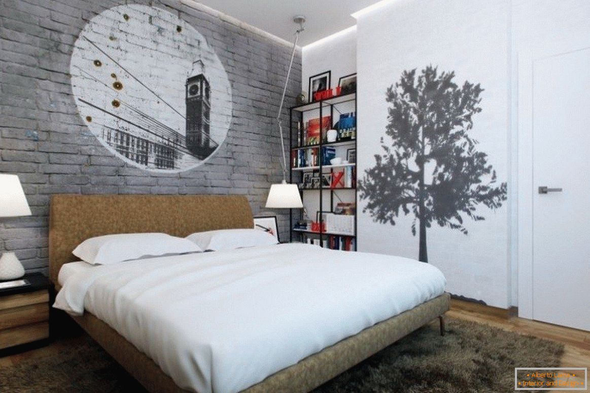Drevo na steni v spalnici