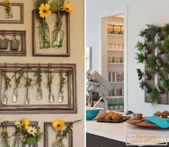 Dekor kuhinjskih zidov z rastlinami