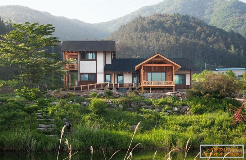 Country lesena hiša v Koreji