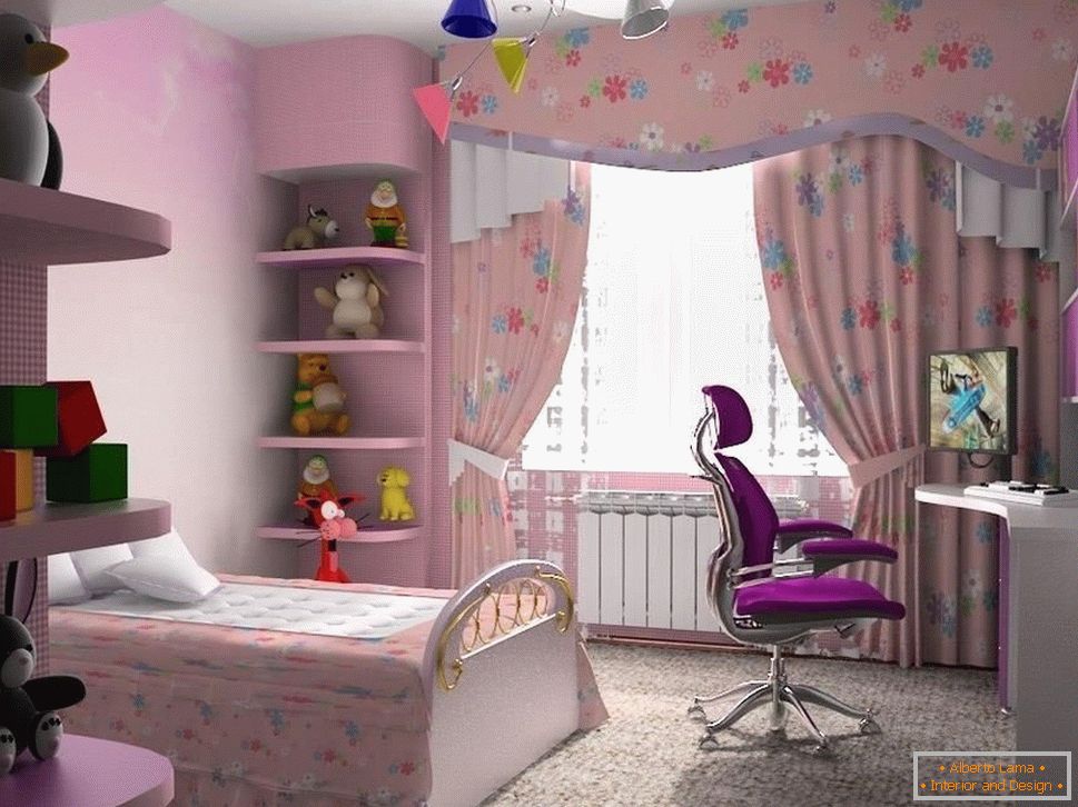 Soba za dekle v roza barvi
