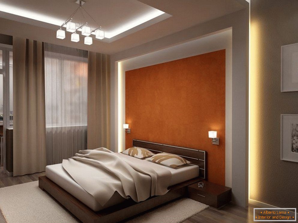 Zasnova spalnice s svetlobo