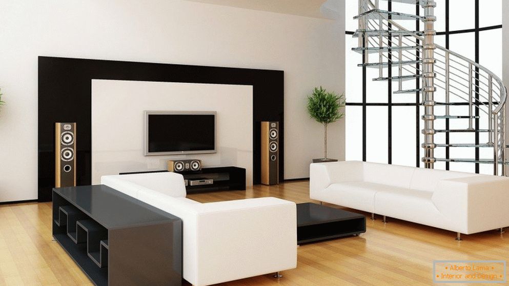 Zasnova dnevne sobe v slogu minimalizma