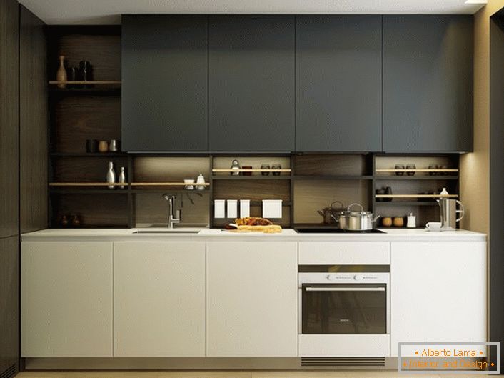 Eleganten dizajn savremene kuhinje površine 9 kvadratnih metara.