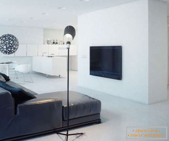 Oblikovanje enosobnega studio apartmaja v slogu minimalizma