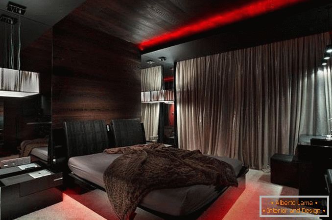 spalnica v črni in rdeči barvi, fotografija 18