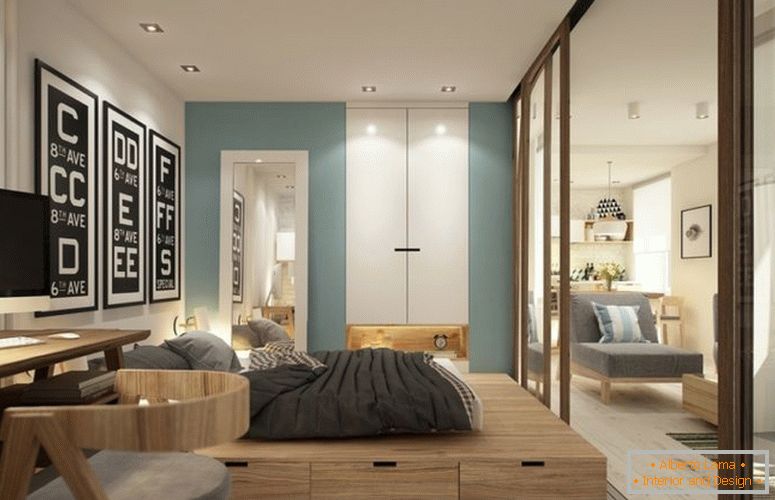 design-interior-enosobni-stanovanja-40-kvadratnih m-s-podij