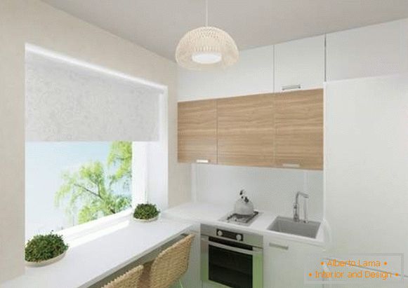Moderna kuhinja v hruščovem stanovanju v minimalističnem slogu