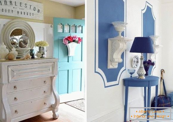 Modri ​​in modri hodnik v slogu fotografije Provansa
