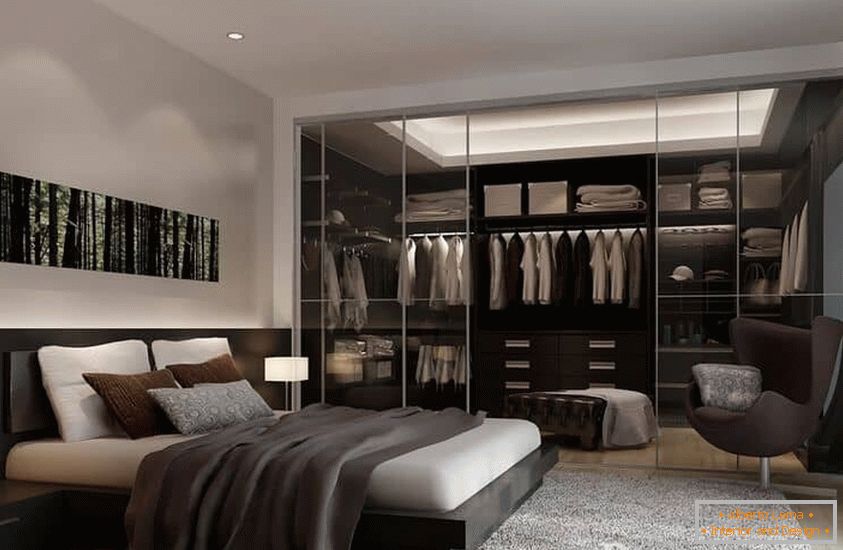 Zasnova spalnice z garderobo