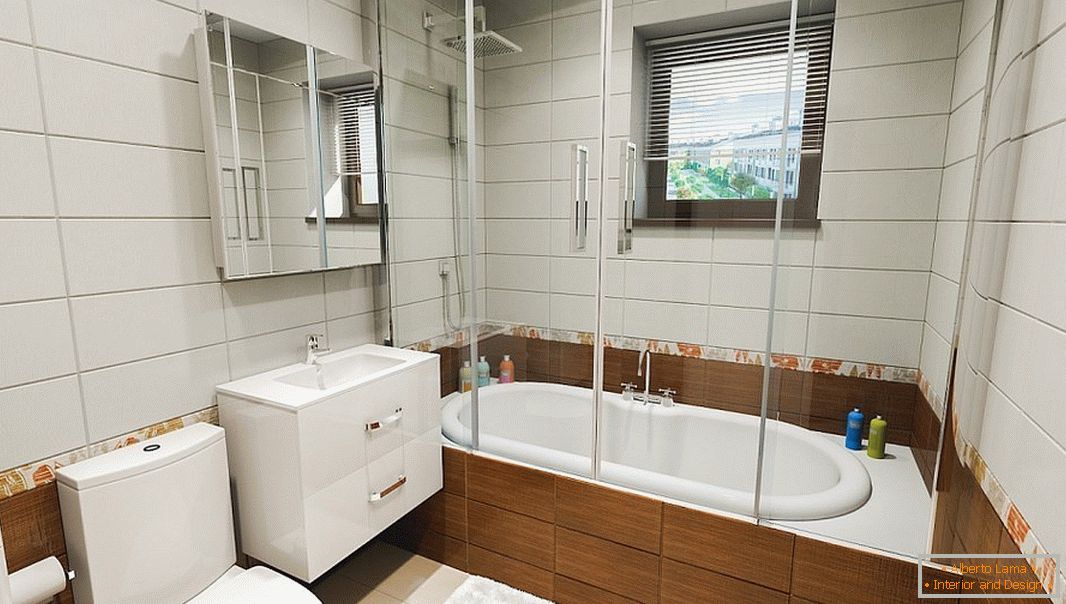 Moderna kopalnica s kvadratnim oknom