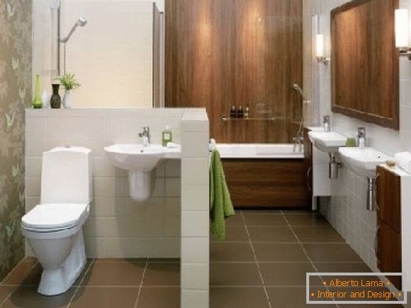 oblikovanje ozke kopalnice z straniščem, foto 45