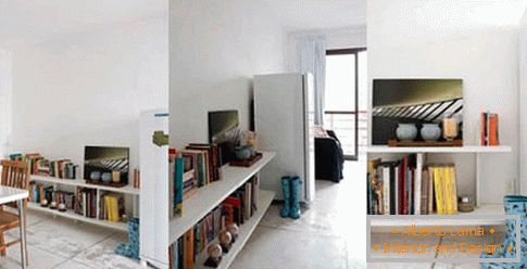 Notranjost majhnega studio apartma za žensko