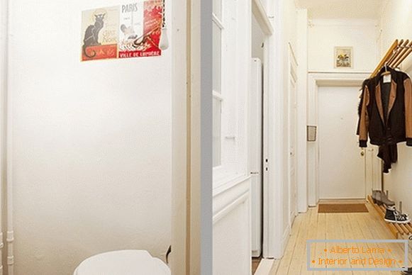 Notranjost hodnika in toaletnih stanovanj na Švedskem