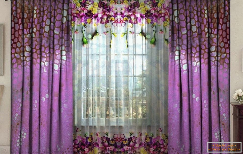 Zavese in zavese v vijoličastih tonih