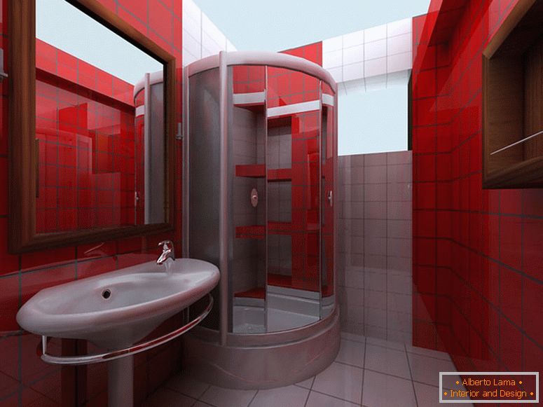 Rdeče stene v kopalnici