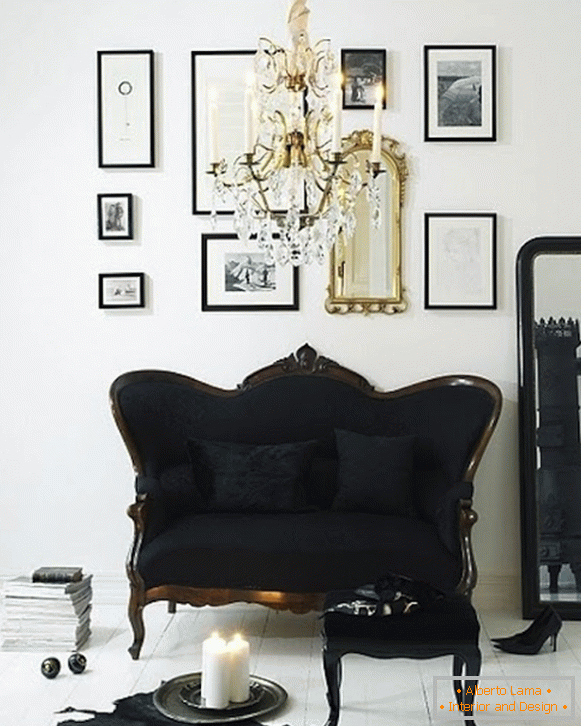 Luksuzna črno-zlata dekoracija v notranjosti