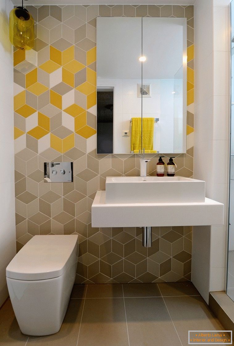 Geometrijski vzorec v oblikovanju kopalnice