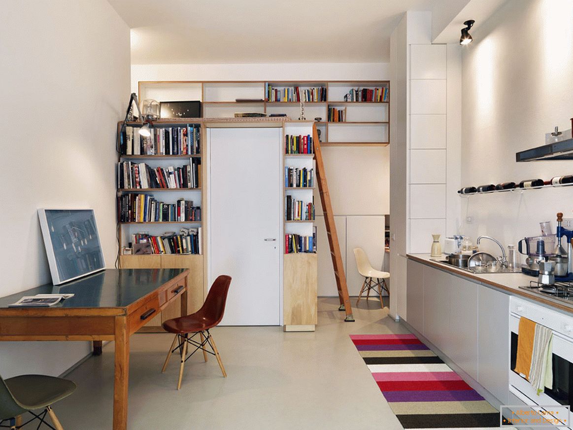 Ideja kuhinje notranjosti za majhne apartmaje