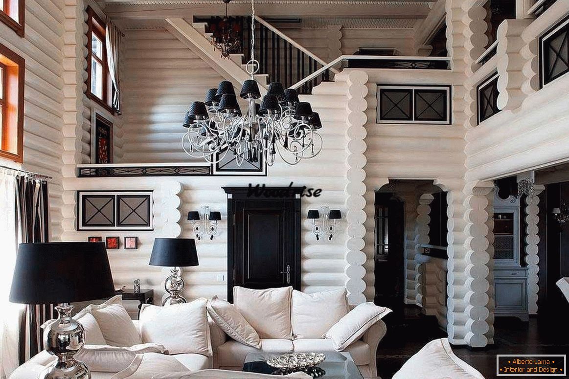 Črno-beli dizajn dnevne sobe