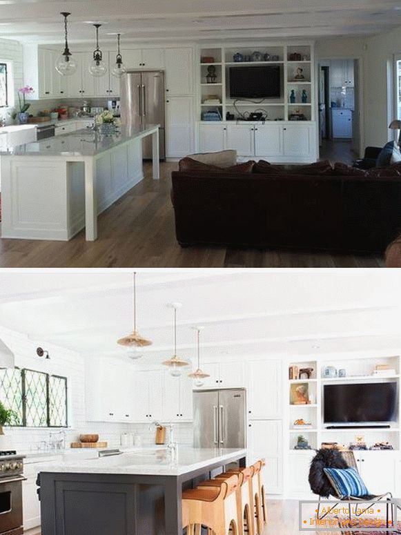 Kuhinja in dnevna soba v zasebni hiši