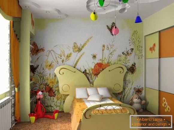 slogi notranjega dekoriranja otroške sobe za dekle