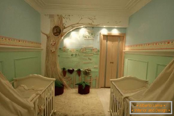 notranjost otroške sobe z dvema posteljama, fotografija 49