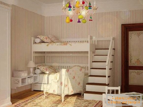 notranjost majhne otroške sobe za dvoje otrok, foto 57