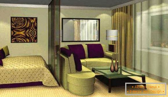 Notranjost dnevne sobe spalnica v zasebni hiši v sodobnem slogu