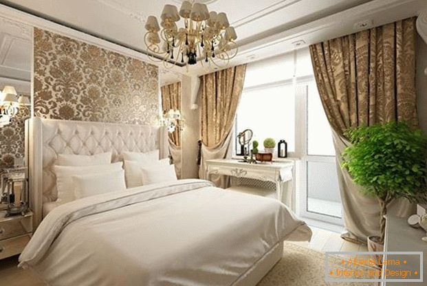 spalnica dizajn v klasičnem slogu