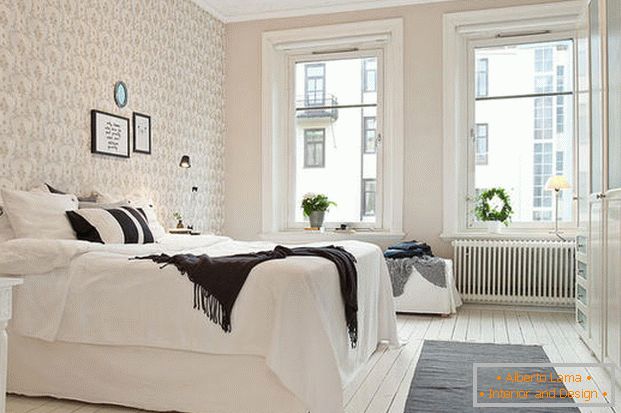 spalnica v skandinavskem stilu