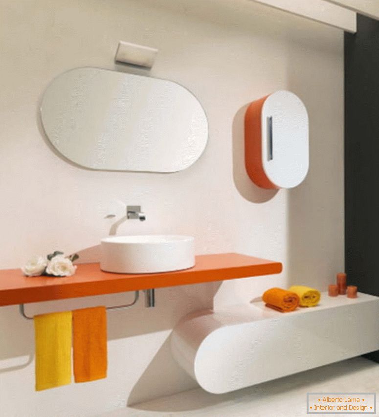 lepota-bela-koncept-dom-notranjost-zasnova-za-sodobne-z-oranžno-plavajoče-rack-je-a-porcelan-posoda-umivalnik-in-brisačo-stojala-plus-ovalne-zid-ogledalo-frameless- z novimi kopalnicami-idejami in razkošje-ba