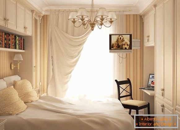 Luksuzna spalnica v barvi mleka