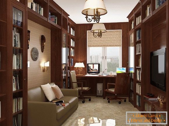 Pohištvo za pisarno v apartmaju v klasičnem slogu fotografija 5