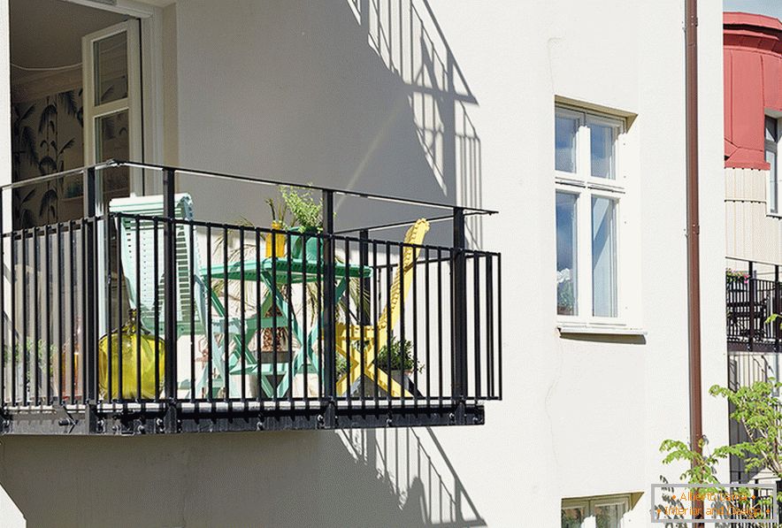 Balkon enosobnega apartmaja v Göteborgu