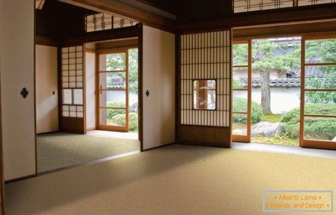 Postavitev notranjosti v japonskem slogu