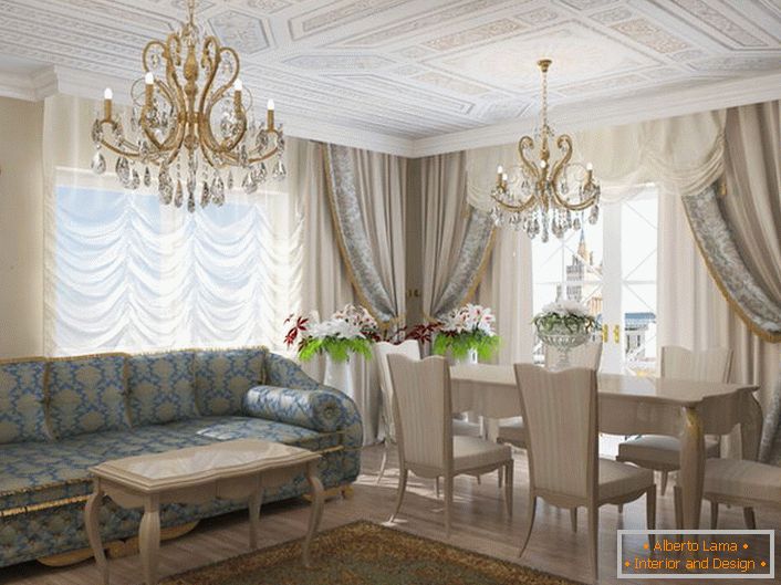 Dnevna soba v slogu Art Nouveau bo poudarila izvrsten okus lastnika doma.
