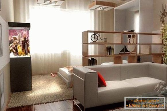 kako urediti pohištvo v enosobnem apartmaju, fotografija 1