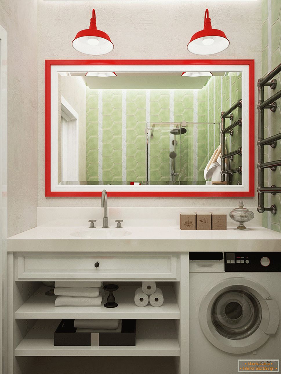 Zasnova kopalnice v svetlih barvah - фото 3