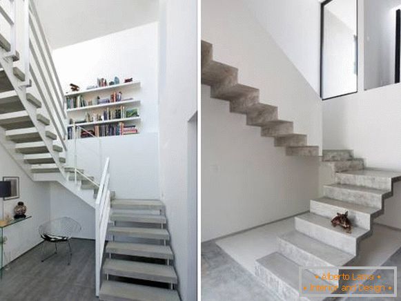 Betonske stopnice v zasebnih hišah - fotografija v notranjosti