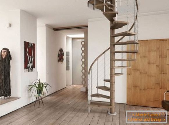 Lepa stopnišča v hiši - sodoben dizajn spiralnega stopnišča